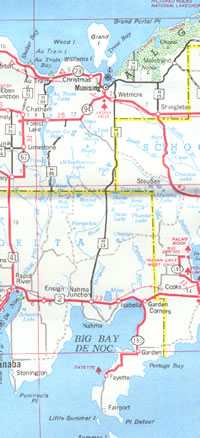 Central U.P. driving map