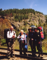 Michael, Mary, Sue, and Gail pause along the ACR tracks