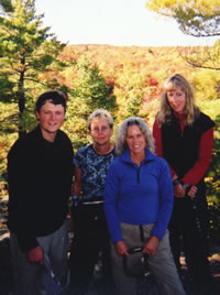 Aaron, Mary, Jane, and Gail pause atop a peak in the McCormick Tract