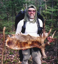 Michael Neiger holding a moose shovel